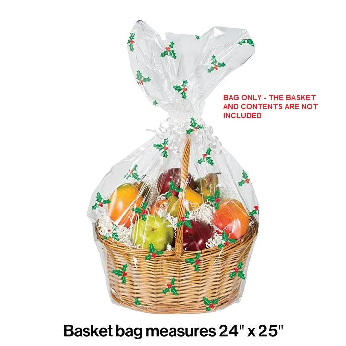 Bulk Holly Basket Bags (12 per Case)