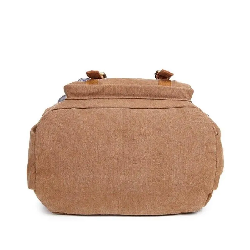 Canvas Leather Multi-functional Travel Backpack 20 to 35 Litre