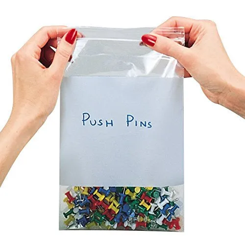 Clear Line Single Track Seal Top Bags with Write-On Block (Sandwich Bags) - 2 Mil or 4 Mil