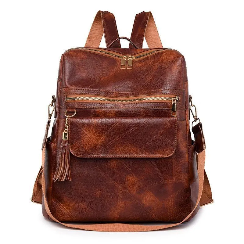 FC221 Vintage Leather Daypack: Cool Backpack with Large Capacity