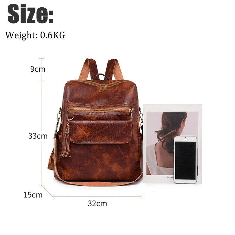 FC221 Vintage Leather Daypack: Cool Backpack with Large Capacity