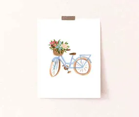 Greeting Card - Bicycle Flowers