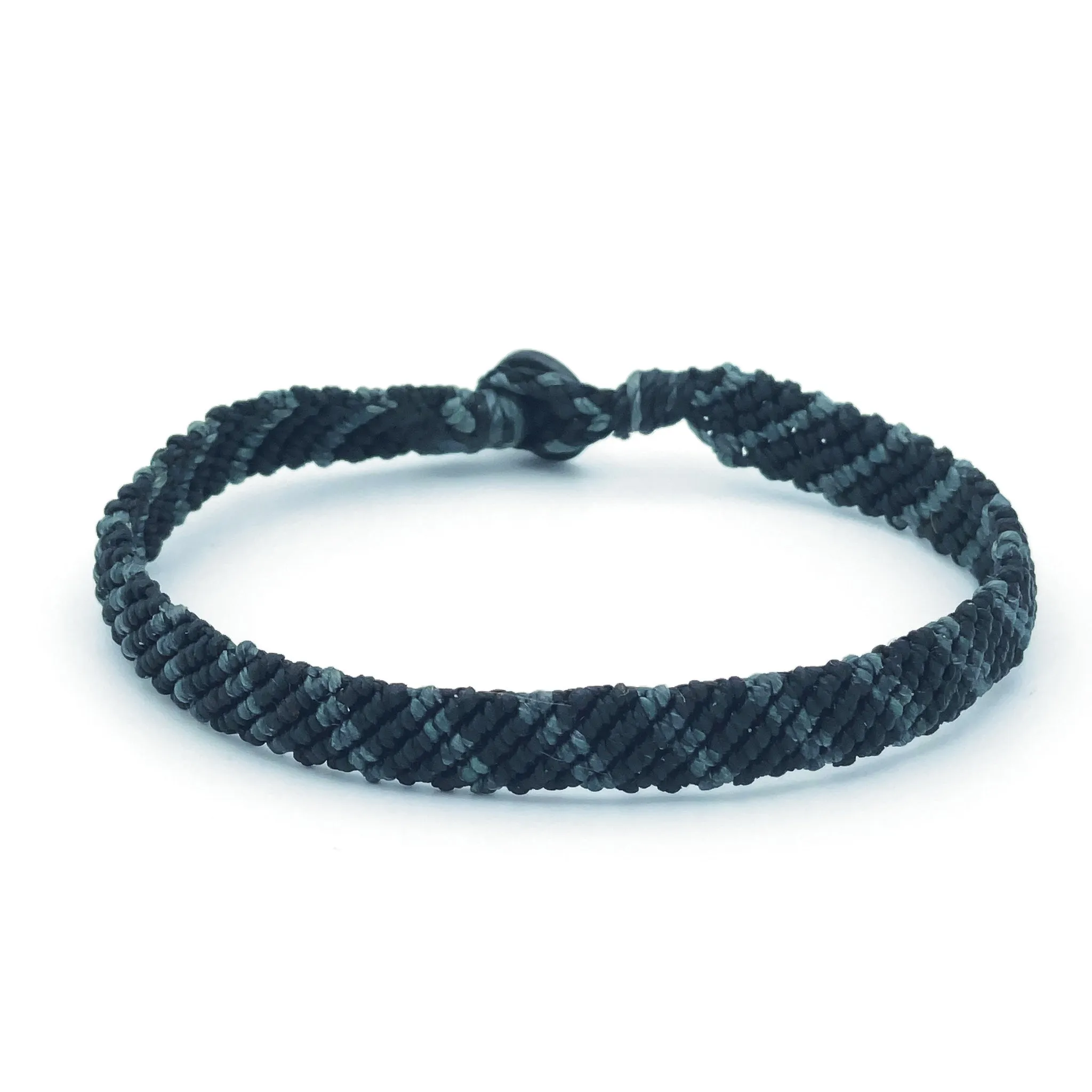 Hand-knotted Stripe With Metal Button