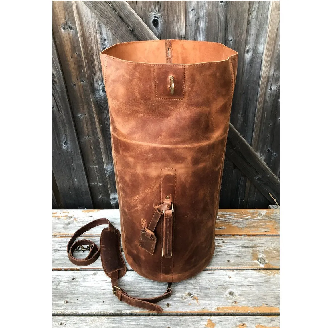 Military Leather Duffle 33L