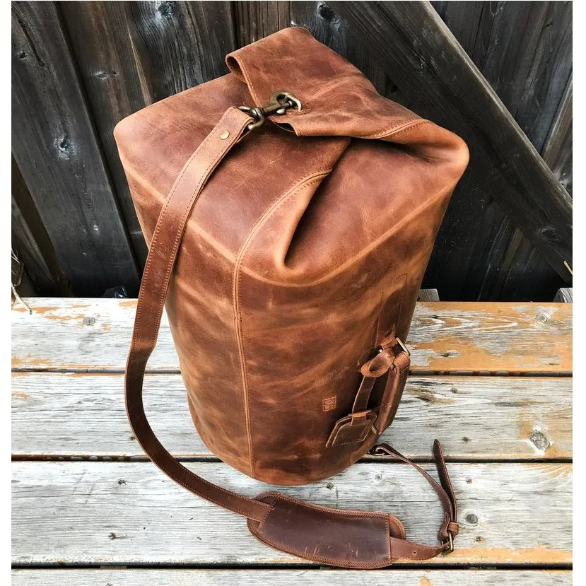 Military Leather Duffle 33L