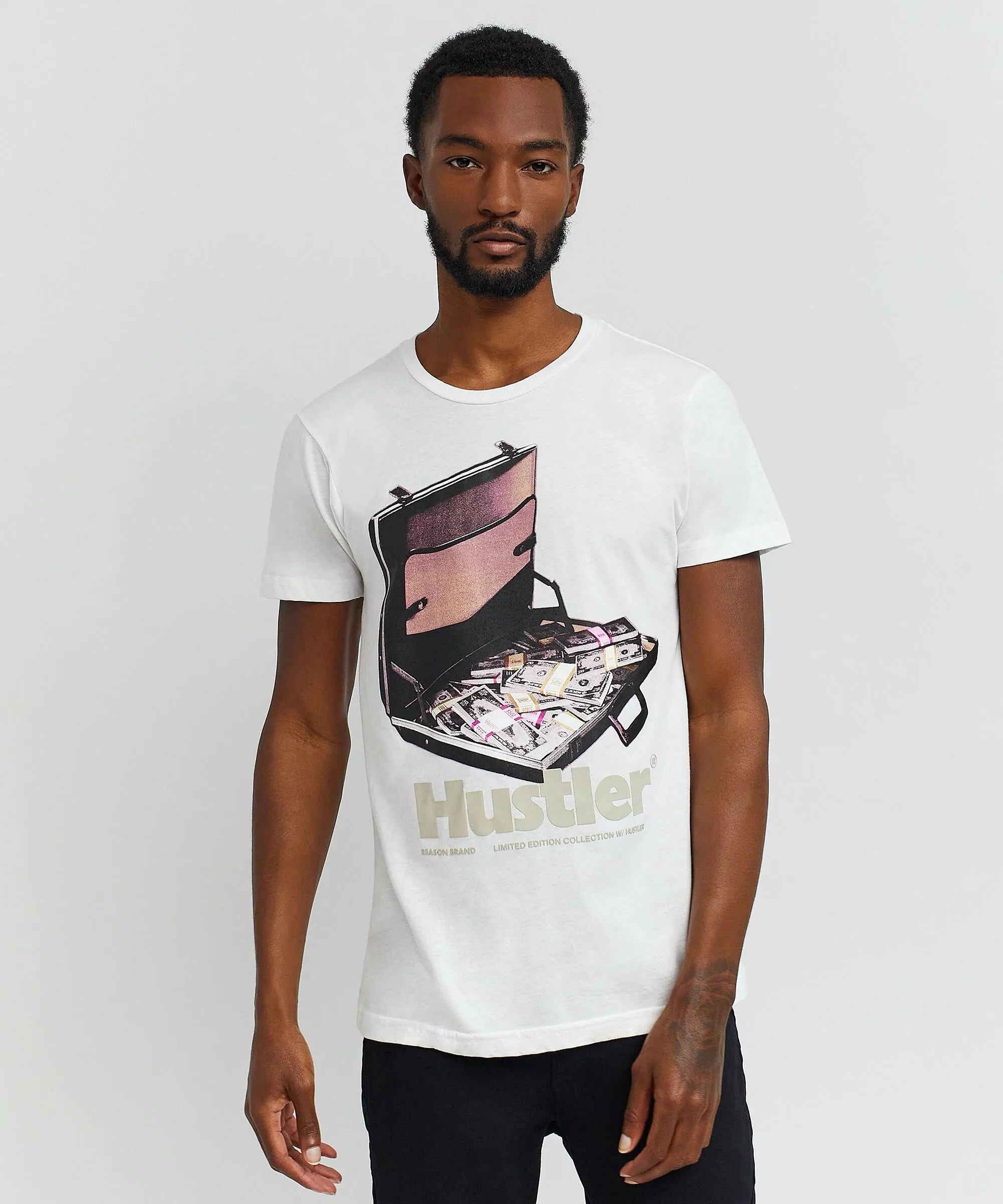 Reason Hustler Briefcase Tee - White