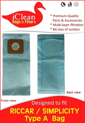 Riccar-Simplicity Type A HEPA Bag by iClean Vacuums