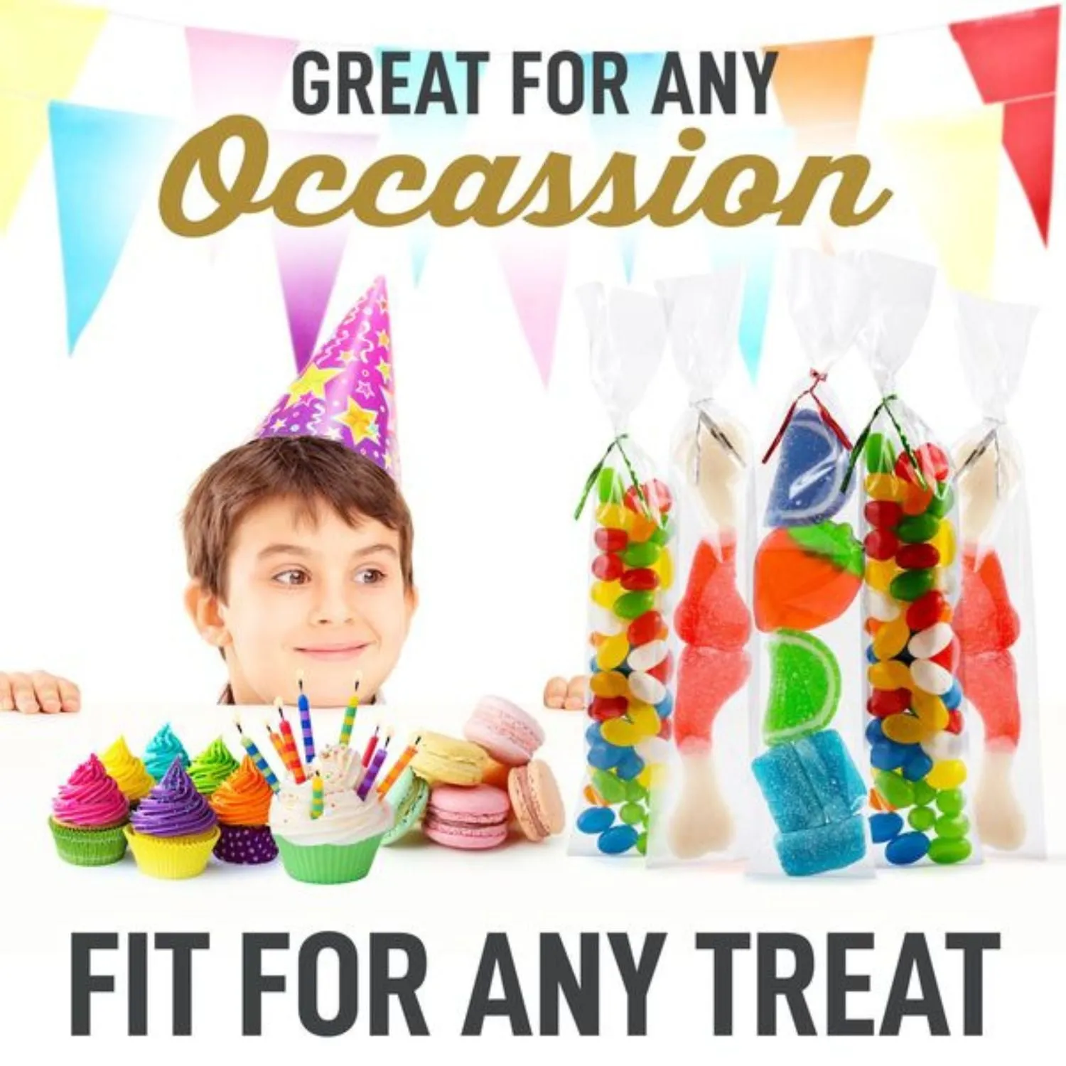 Simple Craft Candy Treat Cellophane Bags - 200 Pack